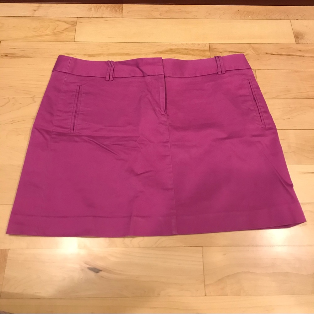 J Crew stretch fuschia mini skirt size 14